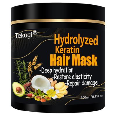 Tekugi Hydrolyzed Keratin Hair Mask Pure Plant Keratin Treatment at Home Deep Moisture Repair Deep Conditioning for Dry, Damaged, Curly, Oily, Frizzy Hair Protein Mask