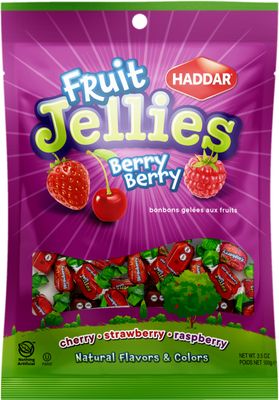 Haddar Berry Fruit Jellies, 7oz Natural Colors Flavorings No High Fructose Corn Syrup Healthier Treats Gluten Free Kosher
