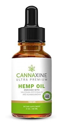Cannaxine Premium Hemp Oil WAshwagandha, Melatonin, Valerian Officinalis, St Johns Wort Extract, MCT Oil Organic, Lemon, Support for Absentmindedness, Non-GMO, Vegan, Gluten-Free - 2 Fl Oz