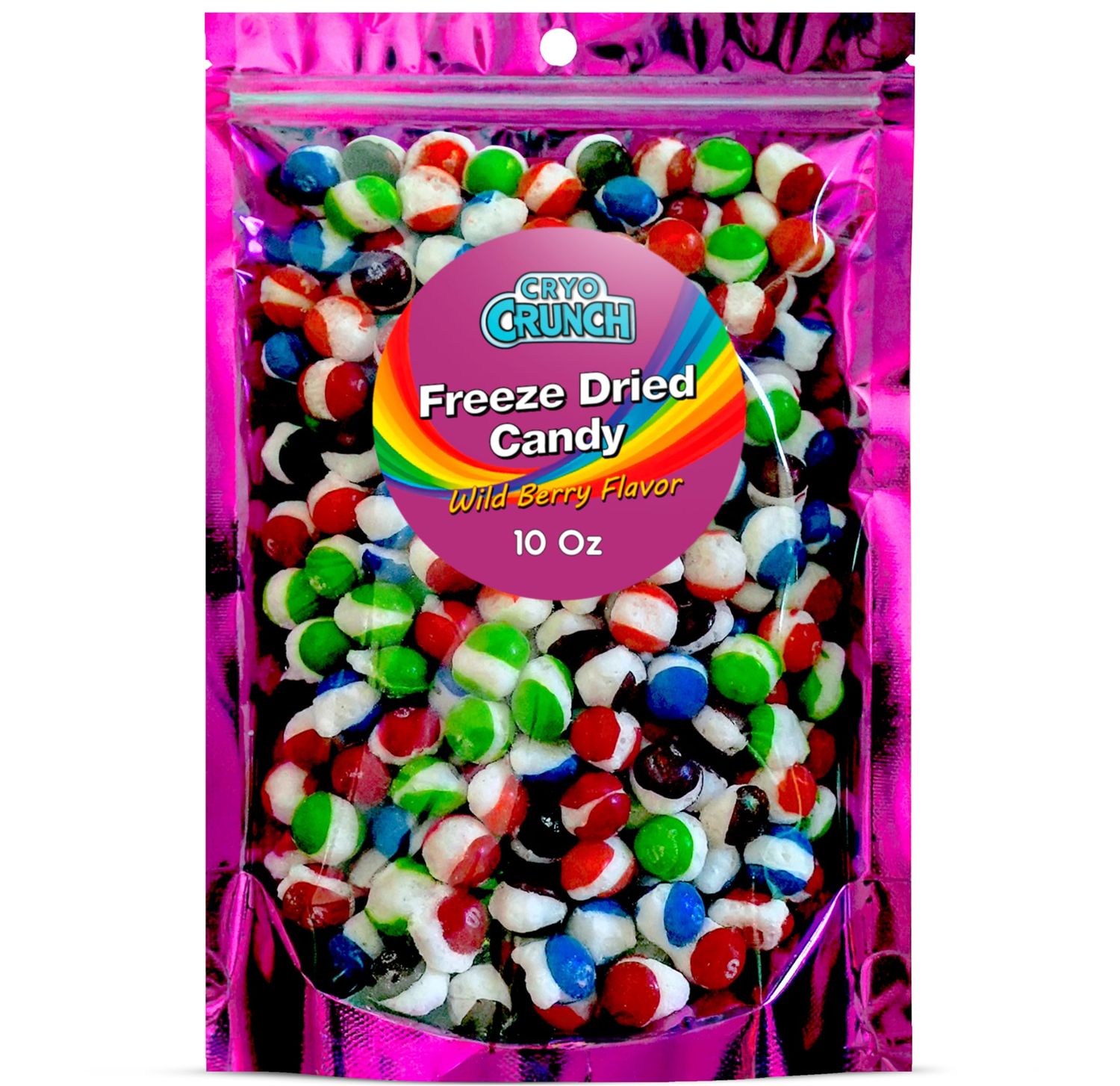 Freeze Dried Candy Wild Berry Rainbow (10-16 Oz) By CRYO CRUNCH - Freeze Dried Wild Berry US Made Freeze Dried Berry Candy Freeze Dried Candy Wild Berry