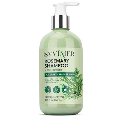 Svvimer Rosemary Hair Growth Shampoo - Thickening Shampoo with Biotin Tea Tree Oil Mint for Hair Loss and Thinning Hair for Women and Men