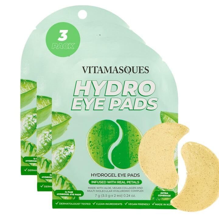 Vitamasques Hydrogel Eye Pads, Infused with Real Petals (Pack of 3)