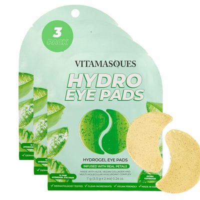 Vitamasques Hydrogel Eye Pads, Infused with Real Petals (Pack of 3)