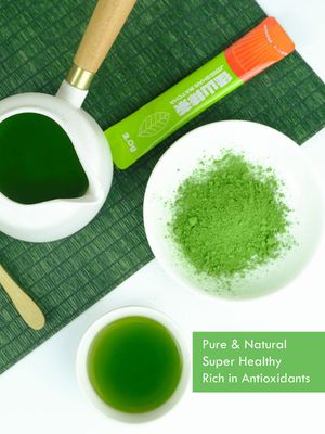 TeeLux Matcha Green Tea Powder, Premium First Harvest Culinary Grade Matcha Single Serve Packets, Unsweetened Matcha Powder Travel Stick Packs, 50 Count