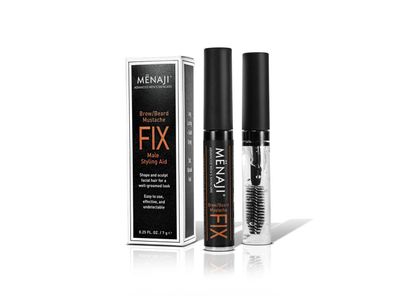 MENAJI The Fix - Mens Beard and Brow Gel - Hold and Setting Gel with Spiral Brush - Long Lasting - Keep Facial Hair in Place - 0.25 Oz