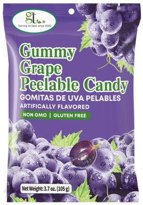 GT Gummy Grape Peelable Candy, 3.7 oz, Non GMO, Gluten Free