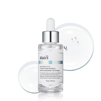 DearKlairs Freshly Juiced Vitamin Drop, 5 Hypoallergenic pure vitamin C serum, 1.18oz Ascorbic acid, antioxidant for face, korean skincare