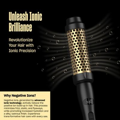 Bekind Twist Pro Thermal Brush - 1.5 Inch Versatile Heated Round Hot Air Brush Dryer, Effortless Blowout Curling Hair Styling Tools, Negative Ion Blow Out Hot Round Brush, 20s Heats (Black)