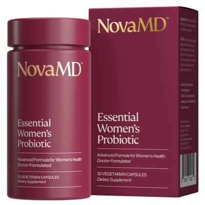 NOVAMD Essential Gluten-Free Probiotics for Women with Prebiotic, 50 Billion CFUs Promotes Digestive Balance Revitalizes Immune System Supports Vaginal Health