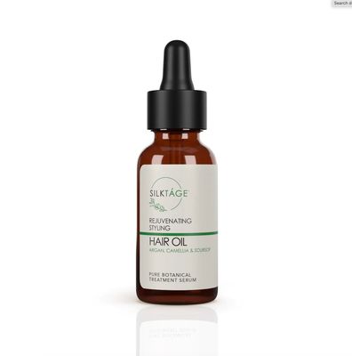 SILKTAGE Rejuvenating Styling 100 Pure Hair Oil with Organic Camellia and Argan Oil - Treatment to Nourish, Smooth, Shine, and Tame Dry, Damaged, Frizzy Hair 1.0 Fl Oz