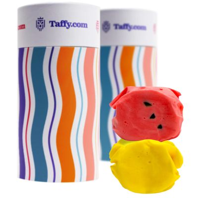 Taffy.com Salt Water Taffy Candy Duo Pack - Fresh Strawberry and Banana Bonanza
