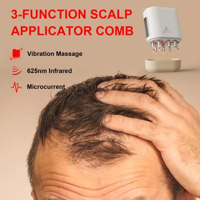 Electric Oil Scalp Brush Hair Growth Vibrating Massage Scalp Applicator Comb White Elitzia ET2231