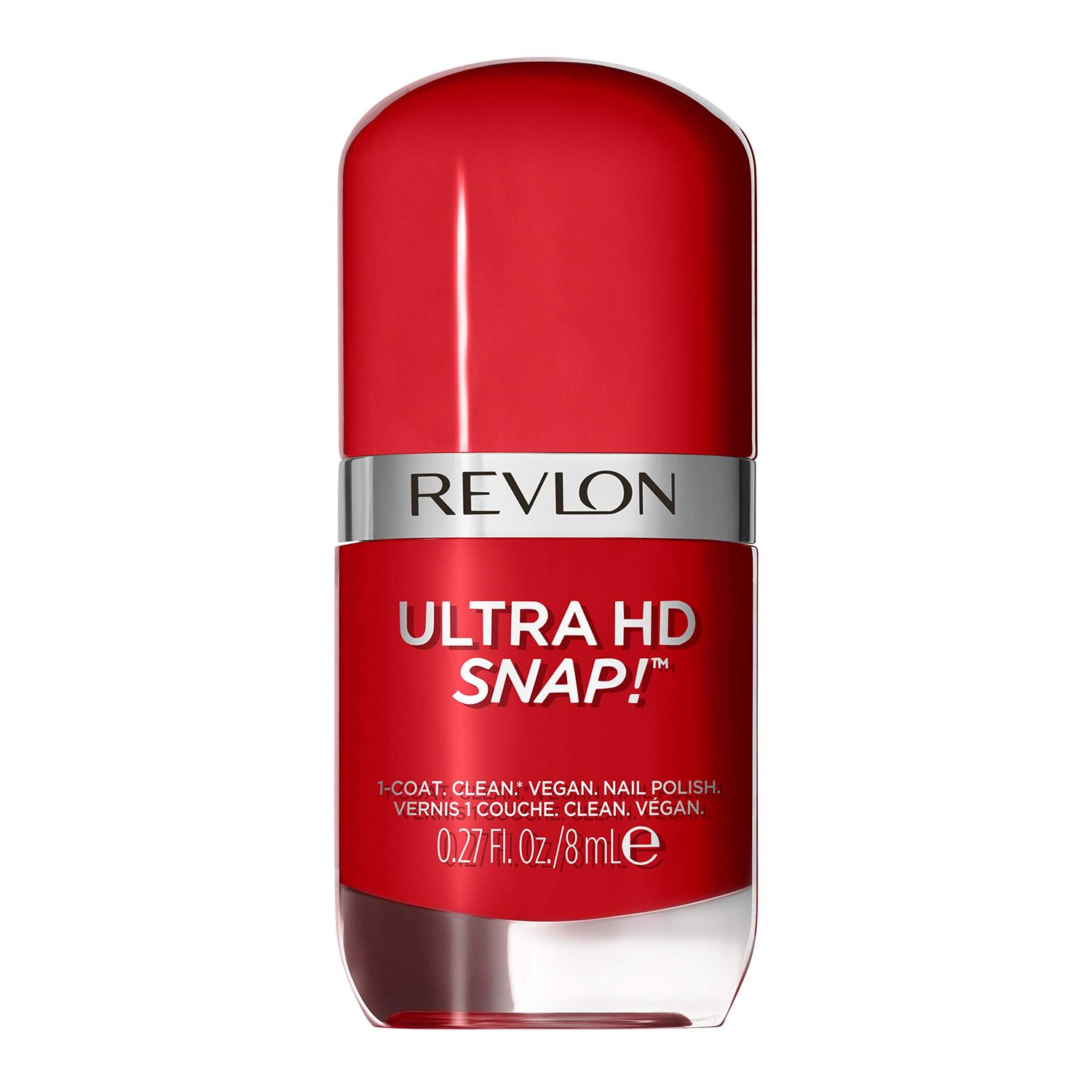 REVLON Ultra HD Snap Nail Color, Natural Rich Glossy Polish, 100 Vegan Formula, No Base or Top Coat Needed, 030 Cherry On Top, 0.27 fl oz