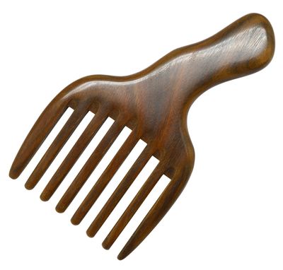 Meta-C HairBeard PickComb - Made Of One Whole Piece Of Natural Green Sandal Wood With Fantastic Handle (Wide Tooth)
