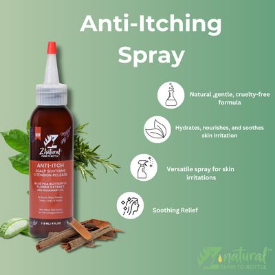 Z'natural Anti-Itch Pure Tea Tree Rosemary Hair Growth Oil Natural ingredients Infused with Aloe Vera Hair Oil for Dandruff Dry Itchy Scalp 118 ml