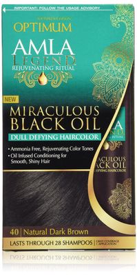 Optimum Care Amla Legend Miraculous Oil Dull Defying Hair Color, Natural Dark Brown