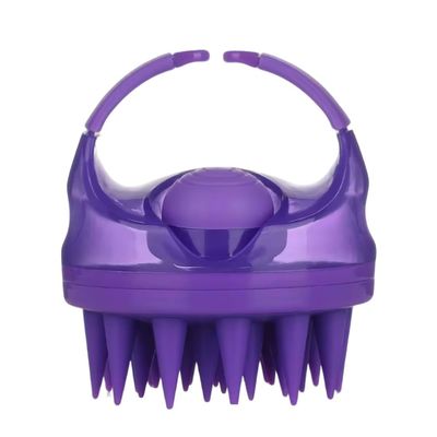 2-in-1 Scalp Massager with Shampoo Dispenser - Durable Head Scrubber for Deep Cleansing and Hair Growth, Non-Slip Exfoliating Brush for Dandruff Removal, Handheld Silicone Hair Brush - (Purple)