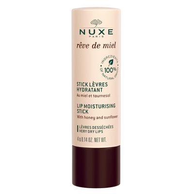 NUXE Rve de Miel Lip Stick - 100 Natural Organic Moisturizer for Cracked Dry Lips With Shea Butter Vitamin E, 0.14 Oz