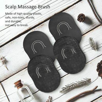 4-Pack Pocket Palm Combs - Versatile Shampoo and Massage Hair Brush Combs, Scalp Massager, Wave Brush for All Hair Types, Portable, Durable (Black)