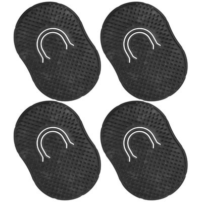 4-Pack Pocket Palm Combs - Versatile Shampoo and Massage Hair Brush Combs, Scalp Massager, Wave Brush for All Hair Types, Portable, Durable (Black)