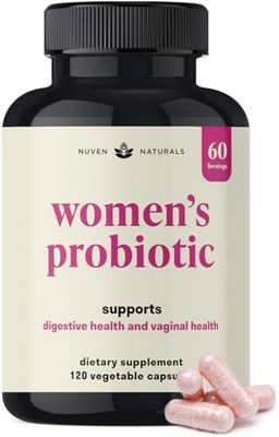 3-in-1 Womens Probiotic - 60 Servings - 12 Unique Strains, Prebiotics, D-Mannose, Cranberry for Digestive Health, Vaginal Health Immune Support - Prebiotics and Probiotics for Women pH Balance
