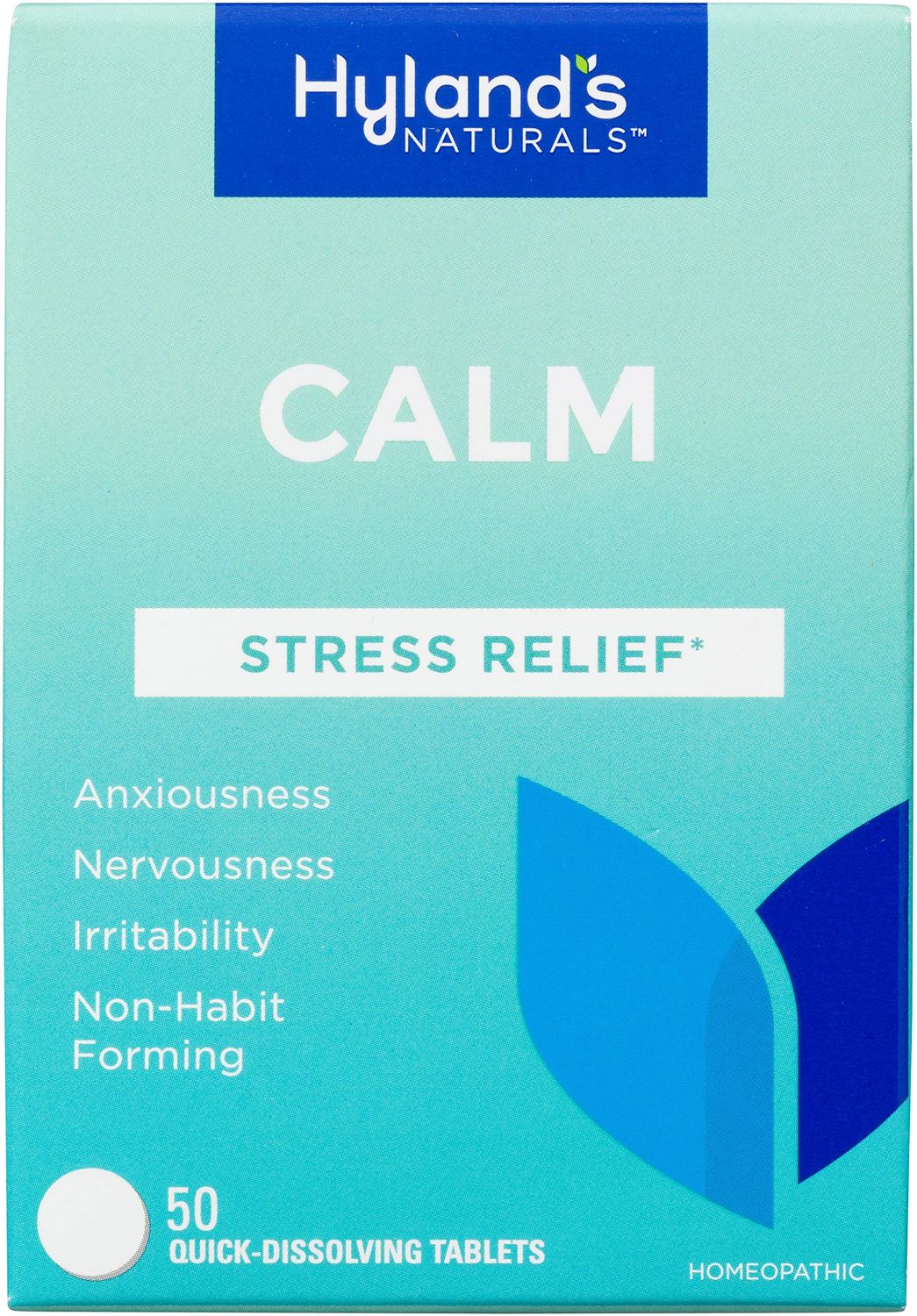 Hyland&#39;s Calm Tablets, Stress Relief Supplement, Natural Relief Of Anxiousness, Nervousness, And Irritability, 50 Count (Pack of 1, 50 Count Total)