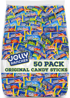 JollyRancher Stix Original - Assorted Flavored Hard Candy Sticks - Individually Wrapped - Bulk Pack (Pack of 50)