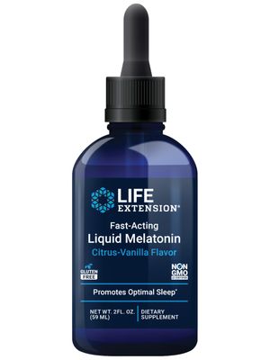 Life Extension Fast-Acting Liquid Melatonin - Sleep Cellular Health Support Supplement - Gluten-Free - Non-GMO - Citrus-Vanilla Flavor - Net Wt. 2 fl.oz. (59 Servings)