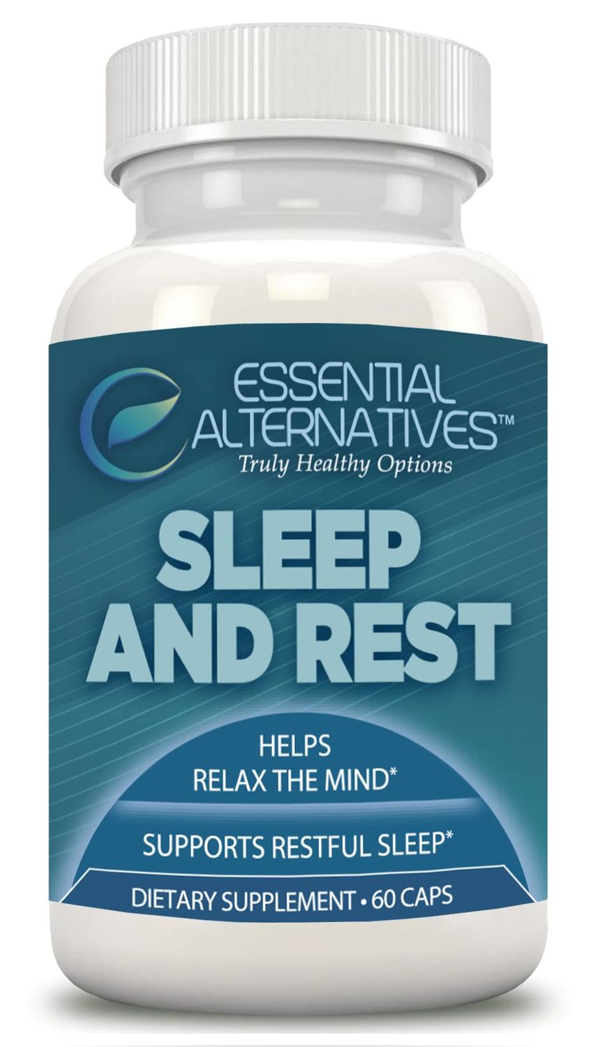 Essential Alternatives Sleep and Rest, Natural Sleep Aid, Supplement with Melatonin, GABA, and Valerian