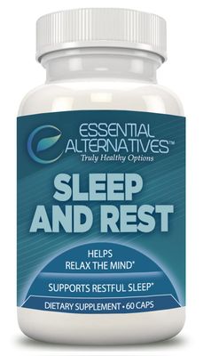 Essential Alternatives Sleep and Rest, Natural Sleep Aid, Supplement with Melatonin, GABA, and Valerian