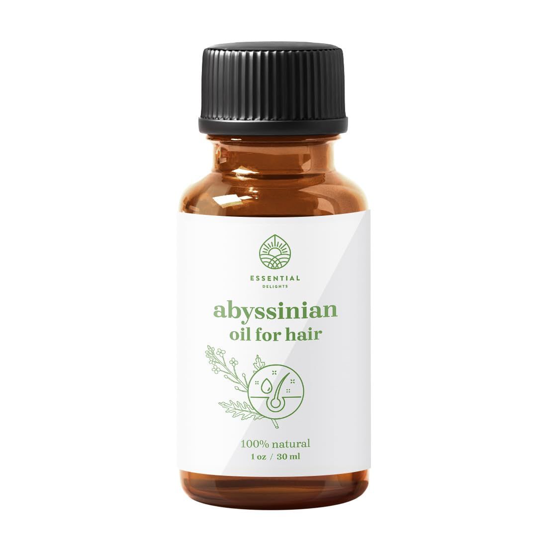 Abyssinian Oil for Hair by Essential Delights Topical Treatment for Hair Loss Prevention and Hair Thickness (1 Fl Oz)