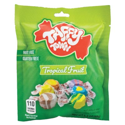 Taffy Town Saltwater Taffy - Tropical Mix Gourmet Nougat-Style Candy Soft Delicious Sumer Snack Treats Party Good Candies 3.5 oz