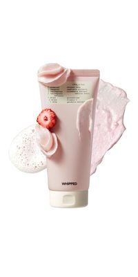 WHIPPED Cream Facial Cleanser Ddalva - Strawberry Vanilla bean Face Wash - For Dry Dull Skin, Radiant Glow - Moisturizing Cleanser, Niacinamide, Hyaluronic Acid, Vegan Korean Skincare, 4.5 oz