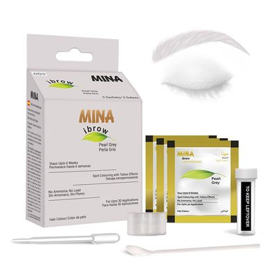 MINA ibrow Henna Semi Permanent Kit Regular Pack Pearl Gray (Pearl Gray)