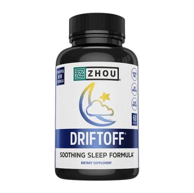 Zhou Drift Off Premium Sleep Aid with Valerian Root, Melatonin, GABA Sleep Well, Wake Refreshed 30 Servings, 60 Veggie Caps
