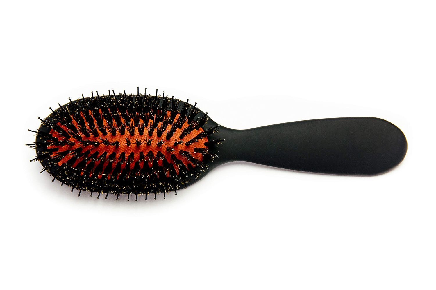 SRI Polish Bristle Brush - Anti-Breakage Boar Nylon Bristles for Increased Shine, Rejuvenates Damaged Hair, Copper Ceramic Barrel, Encourages Hair Growth, Easy Grip Ultralight (Travel)