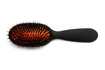 SRI Polish Bristle Brush - Anti-Breakage Boar Nylon Bristles for Increased Shine, Rejuvenates Damaged Hair, Copper Ceramic Barrel, Encourages Hair Growth, Easy Grip Ultralight (Travel)