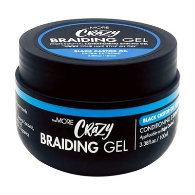 The MORE Crazy Conditioning Shining Braiding Gel Extra Extreme Hold All Hair Types, Clear Styling Gel Great for 3.38 Fl Oz (Pack of 1)