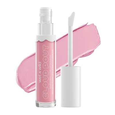 wet n wild Liquid Lipstick Cloud Pout Marshmallow, Light Pink Cloud Chaser Matte Lip Cream Mousse Argan Oil Vitamin E (Pack of 1)