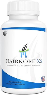 Hairkore XS: Natural Hair Growth Vitamins, Stops Hair Loss, Regrows Hair in Men Women, Natural DHT Blocker, All Hair Types, 30 Day Supply