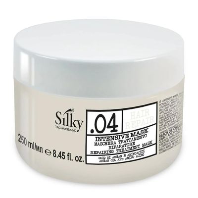 Silky.04 Organic Restitutive Hair Mask - Moisturizing Hair Mask with Pomegranate Extract - Hair Color Mask Restoring Dry Treated Hair - 250 ml