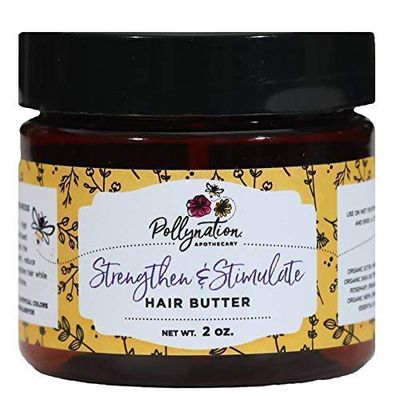 Pollynation Strengthen Stimulate Hair Butter (2 oz) Multibenefit Hair Growth Butter for All Hair Types Get Stronger, Longer More Beautiful Hair Softens, Gentle on Use