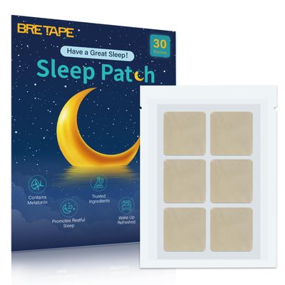 Bretape Sleep Patches for Adults - 30 Count Natural Herbal Patch with Valerian Root Melatonin - Nighttime Relaxation Support, Easy-to-Use Hypoallergenic (External Use Only) A04