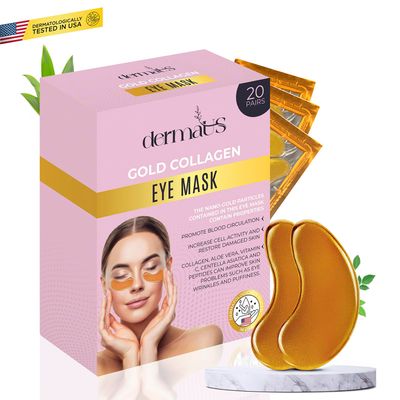 dermaUS Under Eye Patches for Dark Circles Puffiness - 20 Pairs with Collagen, Aloe Gold - Anti-Wrinkle Eye Masks for Women - Hydrating Eye Treatment