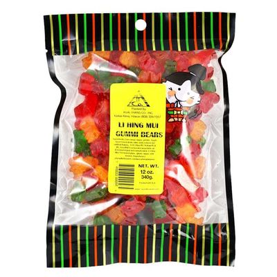 Asia Trans Gummy Bears with Li Hing Mui Plum Powder Hawaiian Favorite Sweet Delicious Soft Gummy Candy (18 oz)