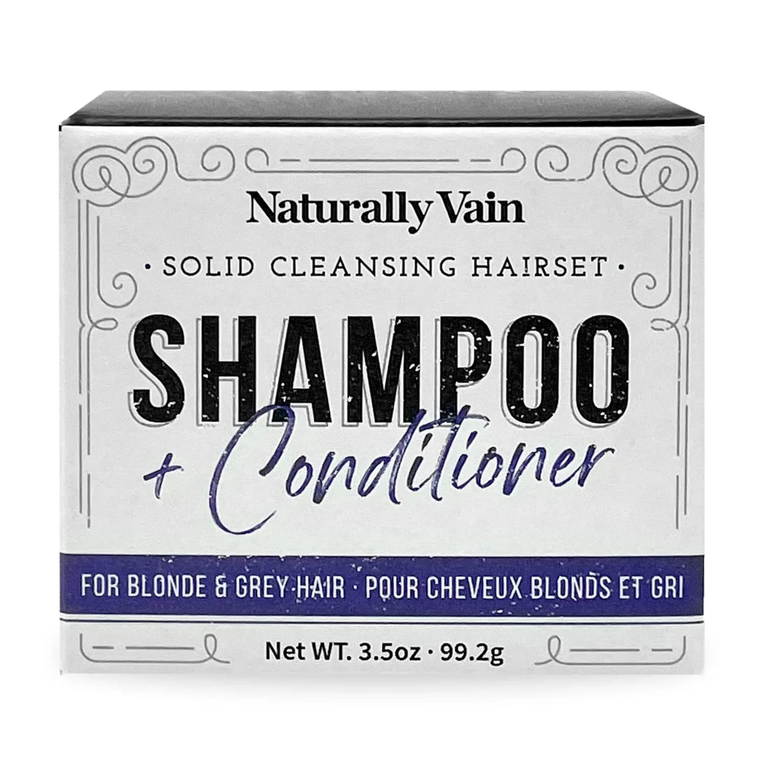 Naturally Vain Blonde Hair Shampoo Conditioner Set, Hair Soap, Blonde, Shine, Handmade, Natural, Essential Oils, Shea Butter, Travel Soaps, Hair Gift Set, Assorted Scents, 2-Pack
