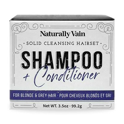 Naturally Vain Blonde Hair Shampoo Conditioner Set, Hair Soap, Blonde, Shine, Handmade, Natural, Essential Oils, Shea Butter, Travel Soaps, Hair Gift Set, Assorted Scents, 2-Pack