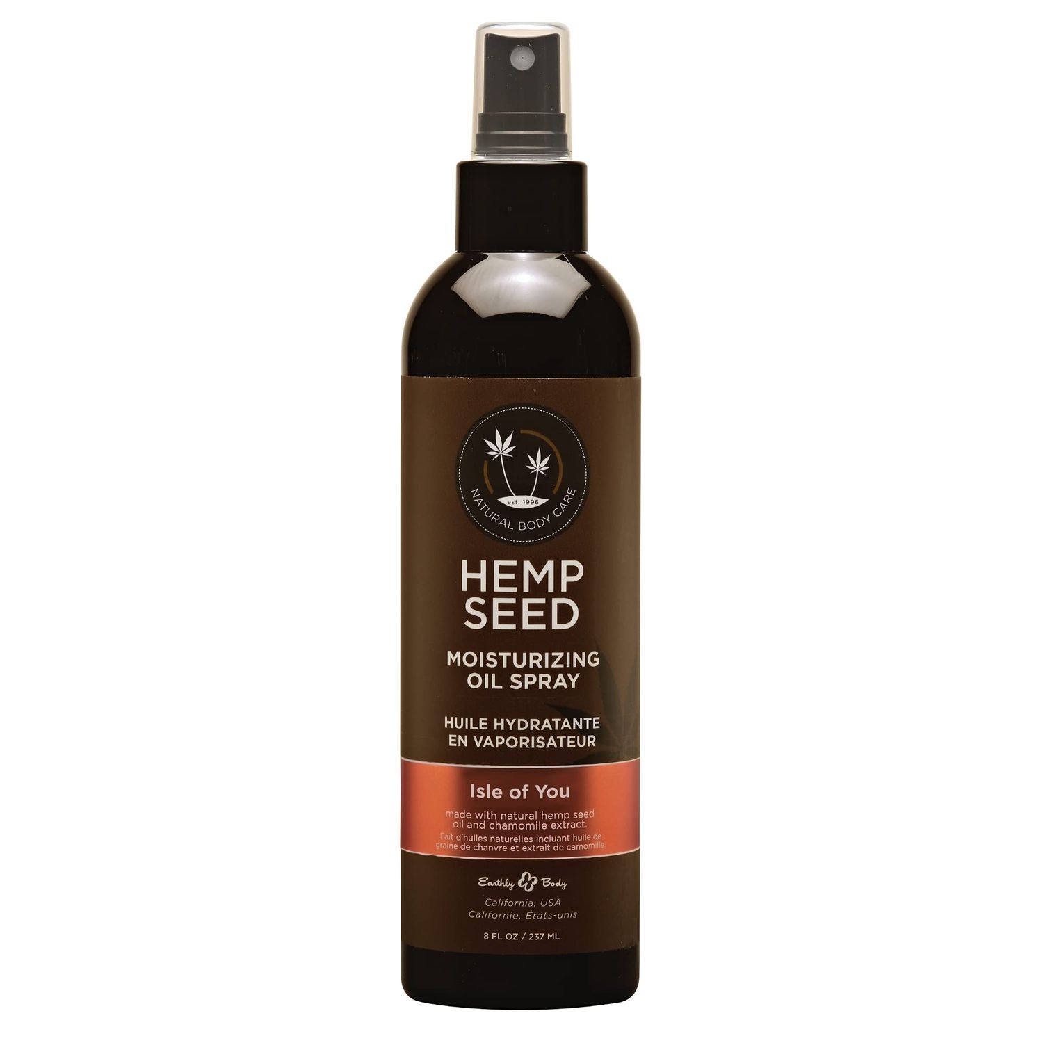 Earthly Body Hemp Seed Moisturizing Oil Spray, Isle of You - 8 oz - Smooth, Moisturize Protect Skin - With Vitamin E Hemp Seed, Coconut Avocado Oils - Vegan, Cruelty Free