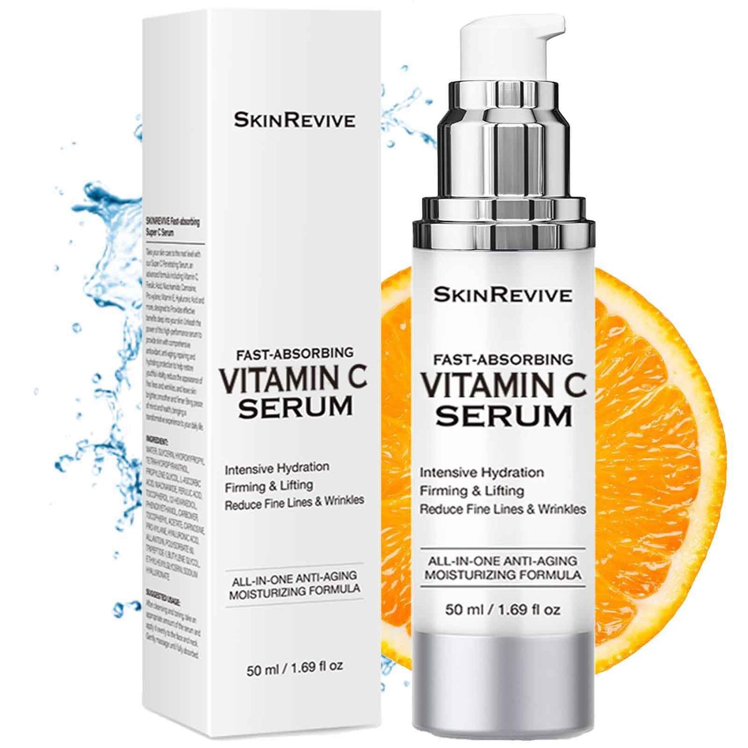 SkinRevive Vitamin C Serum for Women over 70, Vitamin C Serum for Mature Skin Face Hydrates, Firms, Lifts, Targets Age Marks, Wrinkles and Smoothes Skin Texture 1.69 fl oz