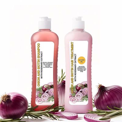 Onion and Biotin Shampoo Hair Treatment with Rosemary Extract - Restores Damaged Hair, Moisturizes Strengthens the Scalp - For All Hair Types - Leave-In Treatment, 2-Pack (15.22 fl oz (2 pcs) Set)